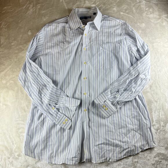 Tommy Hilfiger Button Down Shirts Lot of 2 Long Sleeve Men's 17.5 Casual Office - Picture 3 of 8